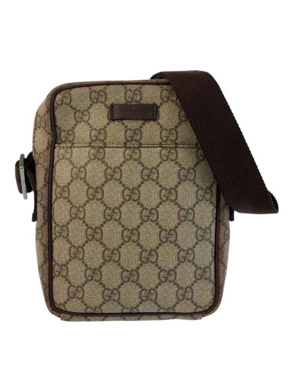 Gucci Beige Brown GG Supreme Canvas Shoulder Bag Pochette